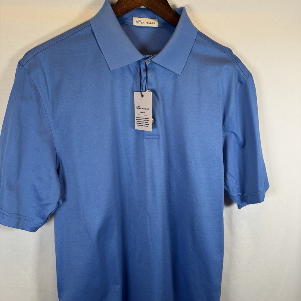 Peter Millar Men’s M Crown Ease Polo Shirt Cotton Blue Classic Preppy Golf NWT